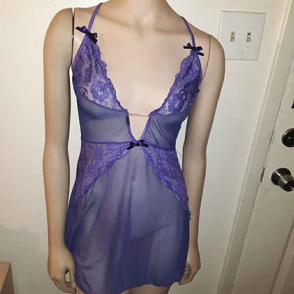 Elegant Moments sheer Purple lingerie, size L - Picture 2 of 8